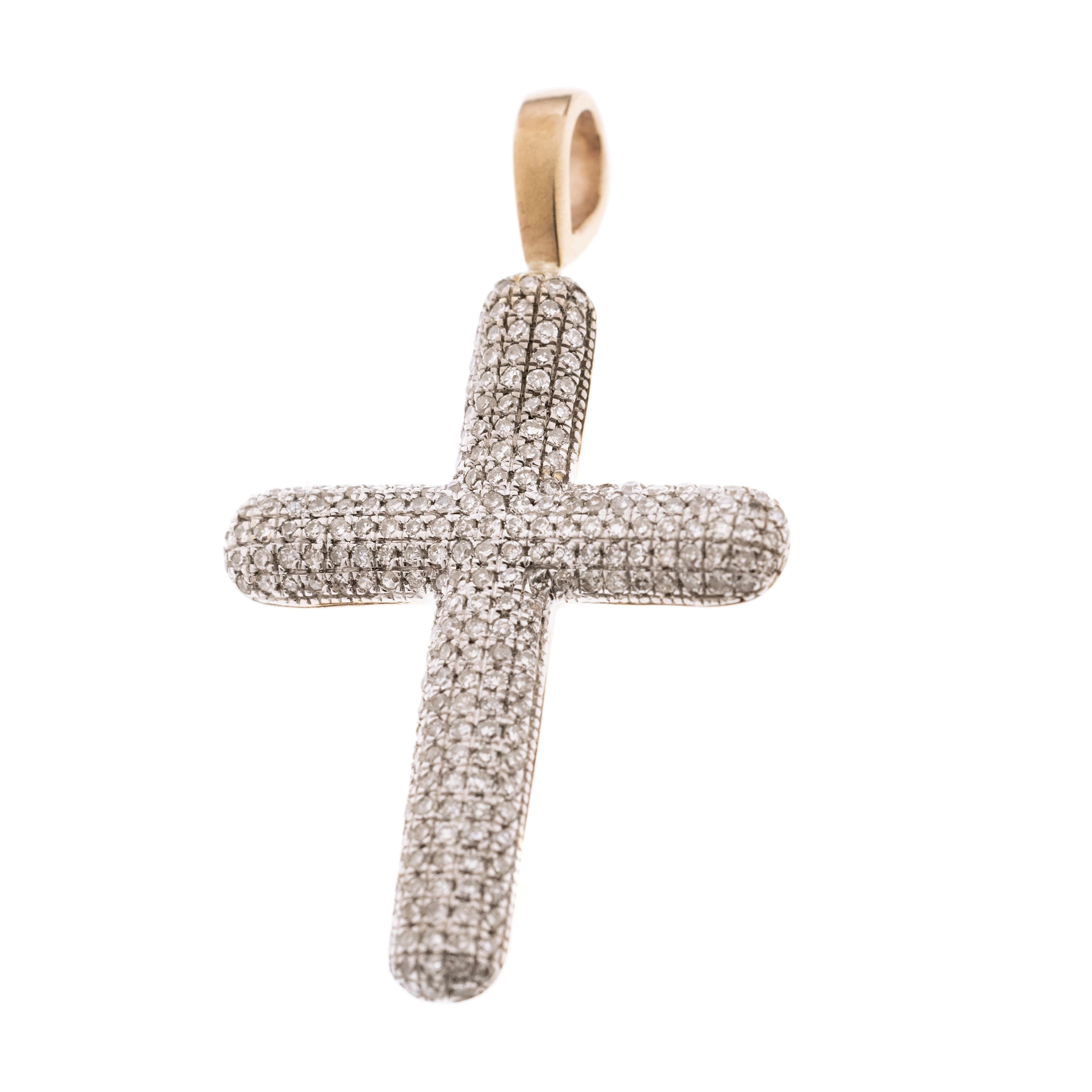 Ein pavée besetztes Kreuz mit Diamanten.