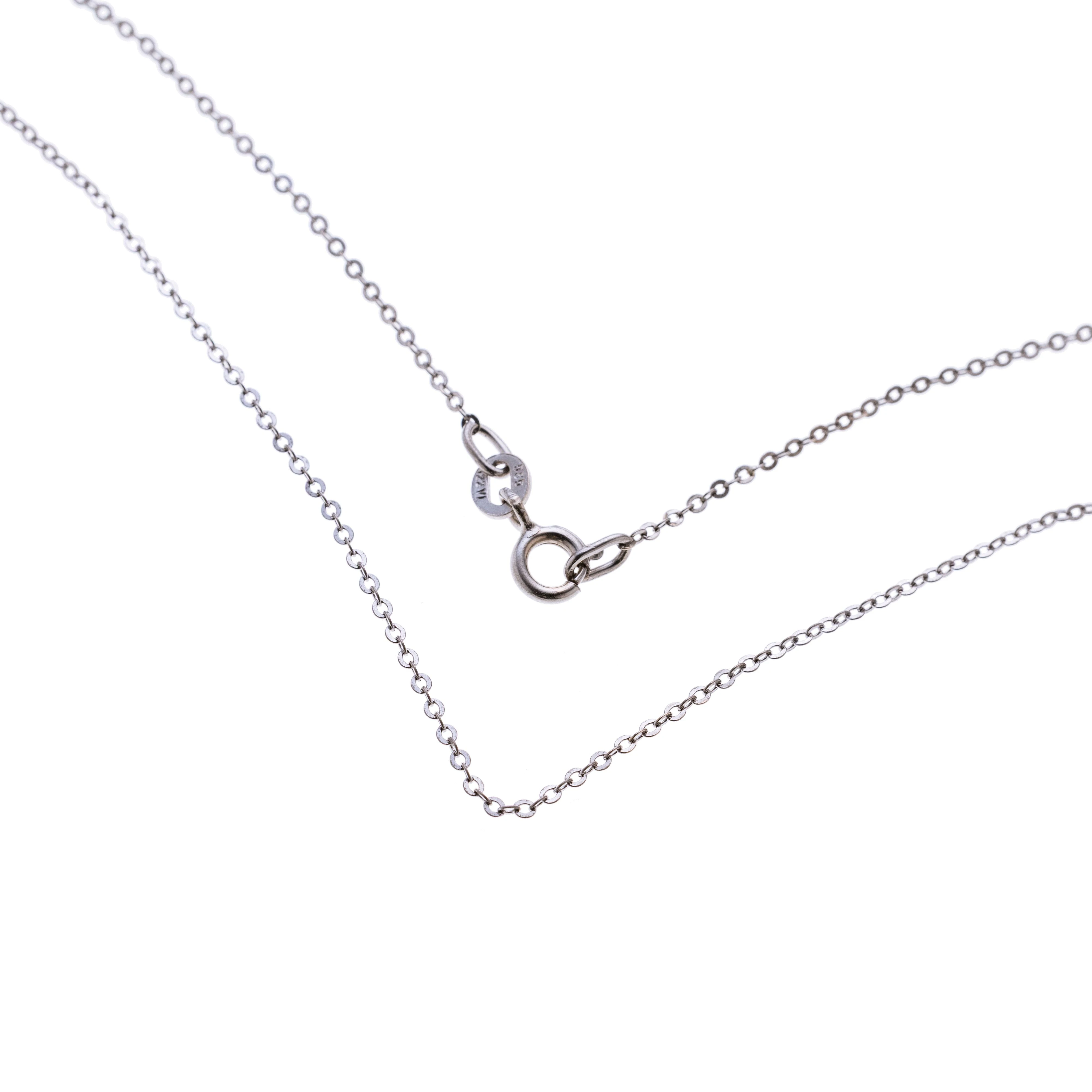 Feine Kette in 585 Weissgold; 36cm Länge